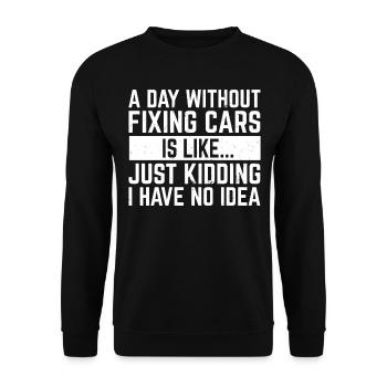 Automobile Mechanic Auto Mechanic Funny Mechanic - Unisex Sweatshirt - black - Front - Alina (178cm) & Michal (187cm)