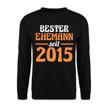 Valentine's Day Best Husband Since 2015 - Unisex Sweatshirt - black - Front - Alina (178cm) & Michal (187cm)