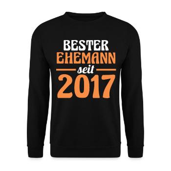 Valentinstag Bester Ehemann Seit 2017 - Unisex Pullover - Schwarz - Vorne - Alina (178cm) & Michal (187cm)