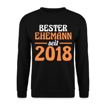 Valentine's Day Best Husband Since 2018 - Unisex Sweatshirt - black - Front - Alina (178cm) & Michal (187cm)
