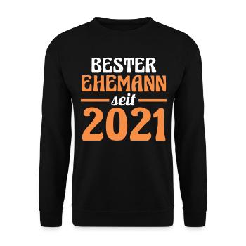 Valentinstag Bester Ehemann Seit 2021 - Unisex Pullover - Schwarz - Vorne - Alina (178cm) & Michal (187cm)