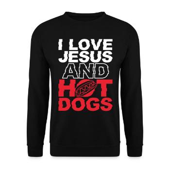 Hot Dog Adult Jesus Faith - Unisex Sweatshirt - black - Front - Alina (178cm) & Michal (187cm)