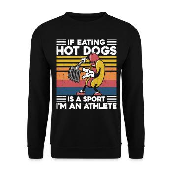 Hot Dog Adulte Rétro Si Manger Chaud - Sweat-shirt Unisexe - noir - Devant - Alina (178cm) & Michal (187cm)