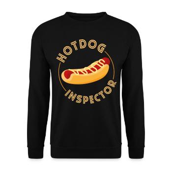 Hot Dog Adult Hot Dog Inspector - Unisex Pullover - Schwarz - Vorne - Alina (178cm) & Michal (187cm)