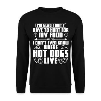 Hot Dog Adult I'm Glad I Don't - Unisex Sweatshirt - black - Front - Alina (178cm) & Michal (187cm)