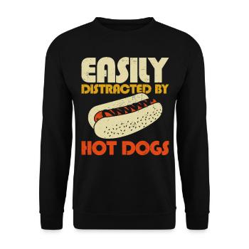 hot-dog adulte facilement distrait par - Sweat-shirt Unisexe - noir - Devant - Alina (178cm) & Michal (187cm)