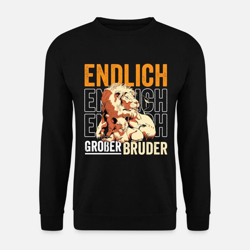 Kinder Großer Bruder Löwe - Unisex Pullover - Schwarz