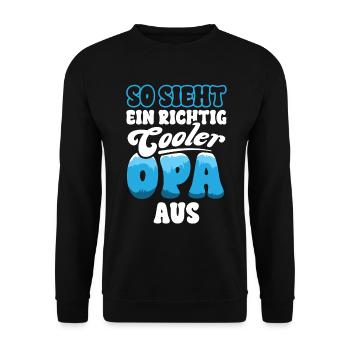 So sieht ein richtig cooler Opa aus - Unisex Pullover - Schwarz - Vorne - Alina (178cm) & Michal (187cm)