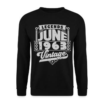 Vintage Gift Anniversary June 1963, June 1963. - Unisex Sweatshirt - black - Front - Alina (178cm) & Michal (187cm)