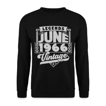 Vintage Birthday Gift June 1966, June 1966. - Unisex Sweatshirt - black - Front - Alina (178cm) & Michal (187cm)