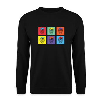 Overruled Monkey Colorful 1 - Unisex Sweatshirt - black - Front - Alina (178cm) & Michal (187cm)