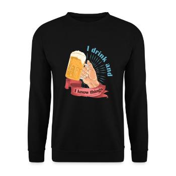 Je bois et je sais des choses 2 - Sweat-shirt Unisexe - noir - Devant - Alina (178cm) & Michal (187cm)