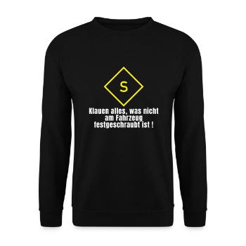 Schlauchtrupp Feuerwehr taktische Zeichen - Unisex Pullover - Schwarz - Vorne - Alina (178cm) & Michal (187cm)
