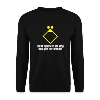Gruppenführer Feuerwehr taktische Zeichen - Unisex Pullover - Schwarz - Vorne - Alina (178cm) & Michal (187cm)