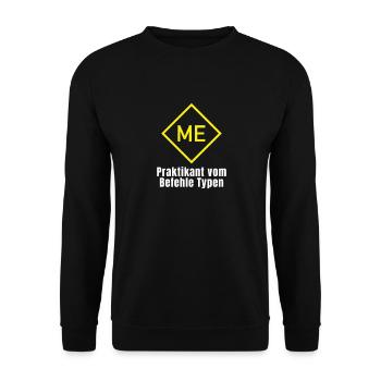Melder Feuerwehr taktische Zeichen - Unisex Pullover - Schwarz - Vorne - Alina (178cm) & Michal (187cm)