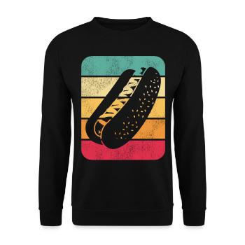 Hot Dog Adulte Rétro Vintage - Sweat-shirt Unisexe - noir - Devant - Alina (178cm) & Michal (187cm)