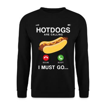 Hot Dog Adult Phone Display Hot - Unisex Sweatshirt - black - Front - Alina (178cm) & Michal (187cm)