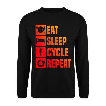 Fahrrad Mountainbike Mtb Radfahren Radfahrer - Unisex Pullover - Schwarz - Vorne - Alina (178cm) & Michal (187cm)