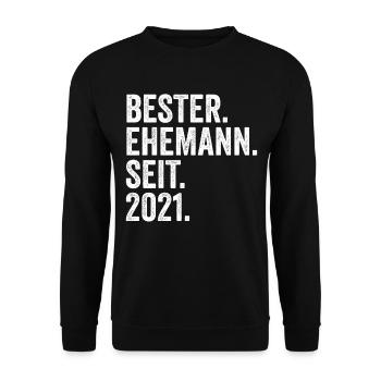 Valentinstag Bester Ehemann Seit 2021 - Unisex Pullover - Schwarz - Vorne - Alina (178cm) & Michal (187cm)