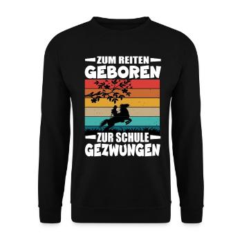 Né pour rouler, forcé d’aller à l’école - Sweat-shirt Unisexe - noir - Devant - Alina (178cm) & Michal (187cm)