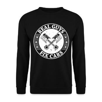 De vrais gars réparent des voitures - Car Mechanic Automobile Mecha - Sweat-shirt Unisexe - noir - Devant - Alina (178cm) & Michal (187cm)