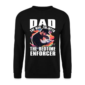 Papa l’homme, le mythe, l’exécuteur du coucher - Sweat-shirt Unisexe - noir - Devant - Alina (178cm) & Michal (187cm)