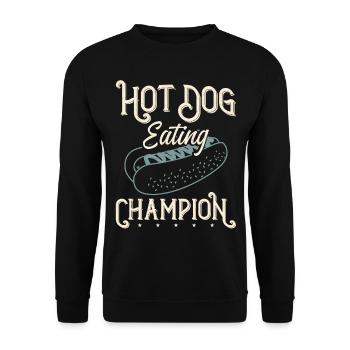 Hot-dog Adulte Manger des hot-dogs - Sweat-shirt Unisexe - noir - Devant - Alina (178cm) & Michal (187cm)
