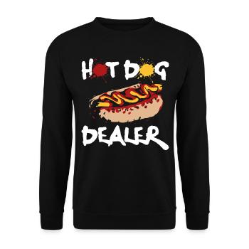Hot Dog Adult Hot Dog Dealer - Unisex Pullover - Schwarz - Vorne - Alina (178cm) & Michal (187cm)