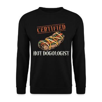 Hot Dog Adult Certified Hot - Unisex Pullover - Schwarz - Vorne - Alina (178cm) & Michal (187cm)