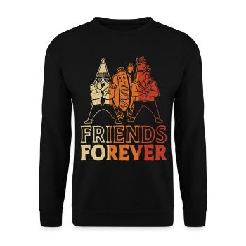 Hot Dog Adult Friends Forever - Unisex Pullover - Schwarz - Vorne - Alina (178cm) & Michal (187cm)