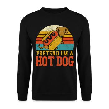 Hot Dog Adulte Faire semblant d’être un Hot - Sweat-shirt Unisexe - noir - Devant - Alina (178cm) & Michal (187cm)