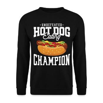 Hot Dog Adulte Hot-Dog Invaincu - Sweat-shirt Unisexe - noir - Devant - Alina (178cm) & Michal (187cm)