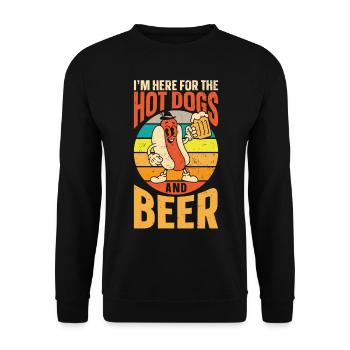 Hot Dog Adult Bière Rétro Je suis là - Sweat-shirt Unisexe - noir - Devant - Alina (178cm) & Michal (187cm)