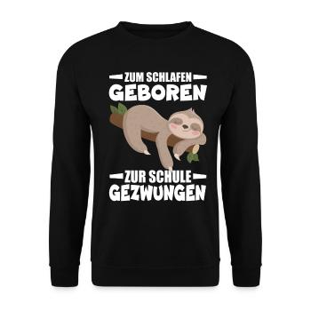 Nés pour dormir, forcés d’aller à l’école - Sweat-shirt Unisexe - noir - Devant - Alina (178cm) & Michal (187cm)
