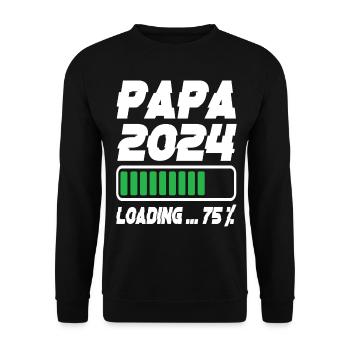 Papa 2024 Chargement - Sweat-shirt Unisexe - noir - Devant - Alina (178cm) & Michal (187cm)