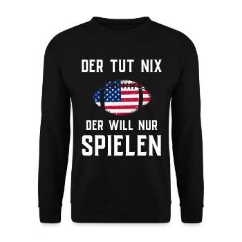 American Football Tshirt Men's Kids Football - Unisex Sweatshirt - black - Front - Alina (178cm) & Michal (187cm)