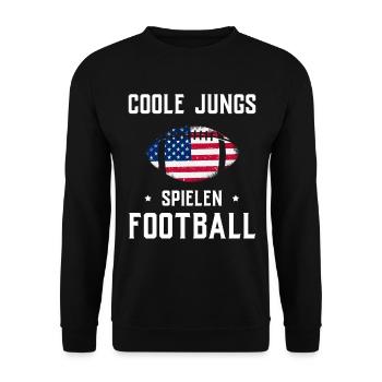 American Football Tshirt Men's Kids Football - Unisex Sweatshirt - black - Front - Alina (178cm) & Michal (187cm)
