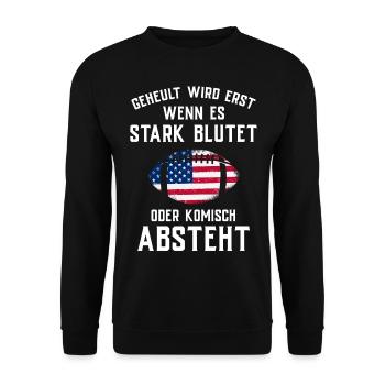 American Football Tshirt Men's Kids Football - Unisex Sweatshirt - black - Front - Alina (178cm) & Michal (187cm)