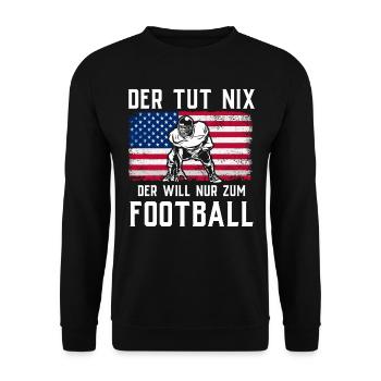 American Football Tshirt Men's Kids Football - Unisex Sweatshirt - black - Front - Alina (178cm) & Michal (187cm)