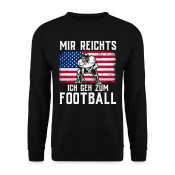 American Football Tshirt Men's Kids Football - Unisex Sweatshirt - black - Front - Alina (178cm) & Michal (187cm)