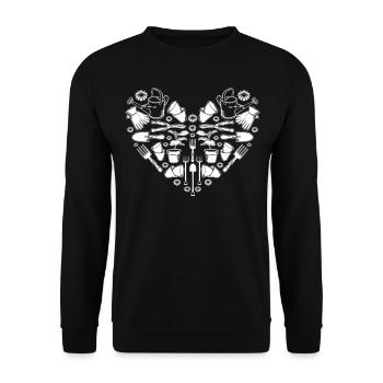 Gardening equipment Gardening Heart - Unisex Pullover - Schwarz - Vorne - Alina (178cm) & Michal (187cm)