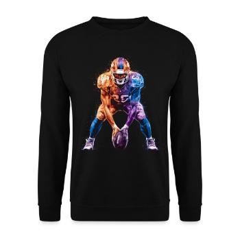 American Football Tshirt Men's Kids Football - Unisex Sweatshirt - black - Front - Alina (178cm) & Michal (187cm)