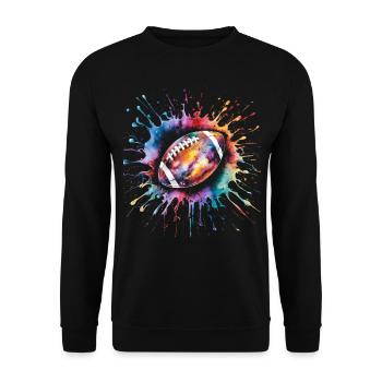 American Football Tshirt Men's Kids Football - Unisex Sweatshirt - black - Front - Alina (178cm) & Michal (187cm)