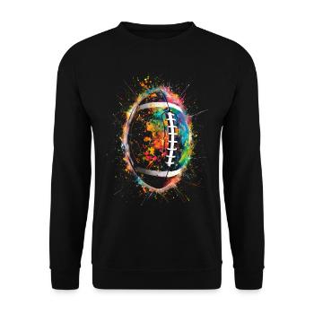 American Football Tshirt Men's Kids Football - Unisex Sweatshirt - black - Front - Alina (178cm) & Michal (187cm)