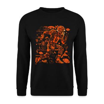 American Football Tshirt Men's Kids Football - Unisex Sweatshirt - black - Front - Alina (178cm) & Michal (187cm)