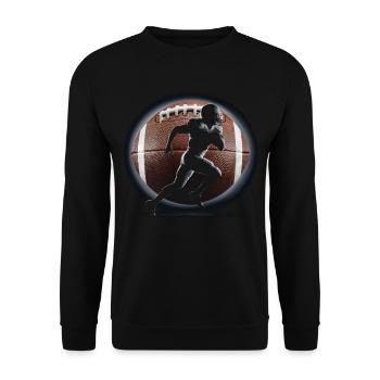 American Football Tshirt Men's Kids Football - Unisex Sweatshirt - black - Front - Alina (178cm) & Michal (187cm)