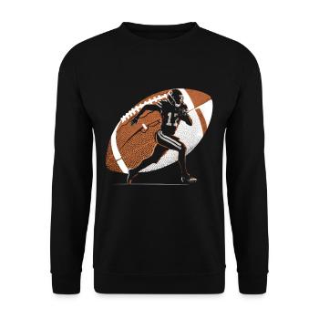 American Football Tshirt Men's Kids Football - Unisex Sweatshirt - black - Front - Alina (178cm) & Michal (187cm)