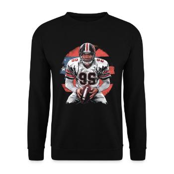 American Football Tshirt Men's Kids Football - Unisex Sweatshirt - black - Front - Alina (178cm) & Michal (187cm)