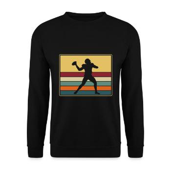 American Football Tshirt Men's Kids Football - Unisex Sweatshirt - black - Front - Alina (178cm) & Michal (187cm)