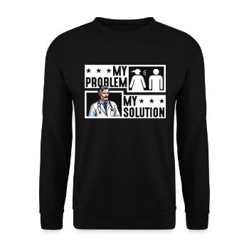 Psychiatre Mon problème Mon pictogramme Papa Thérapeute - Sweat-shirt Unisexe - noir - Devant - Alina (178cm) & Michal (187cm)